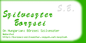 szilveszter borzsei business card
