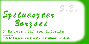 szilveszter borzsei business card